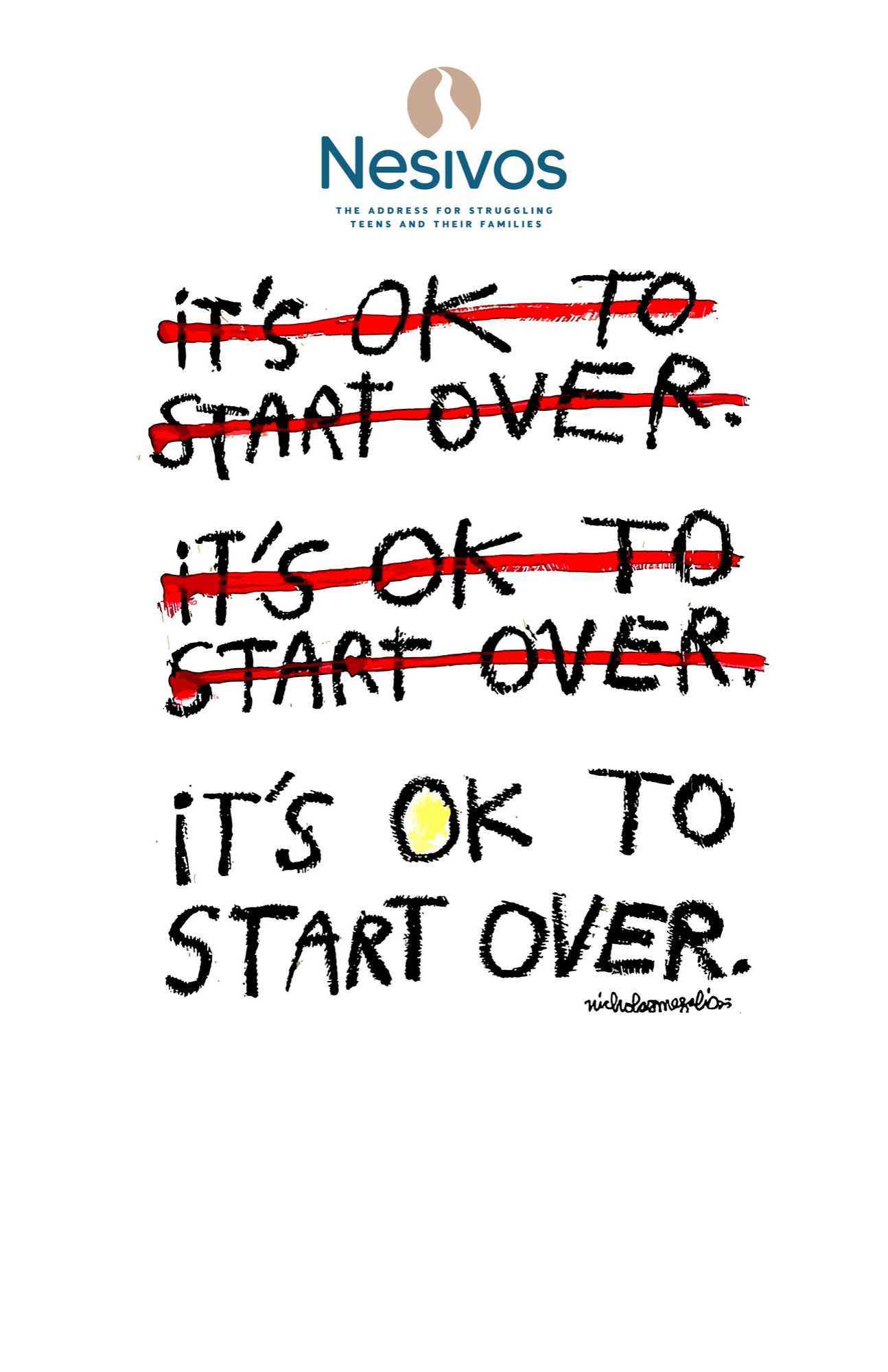 It’s OK to Start Over — original Nesivos artwork
